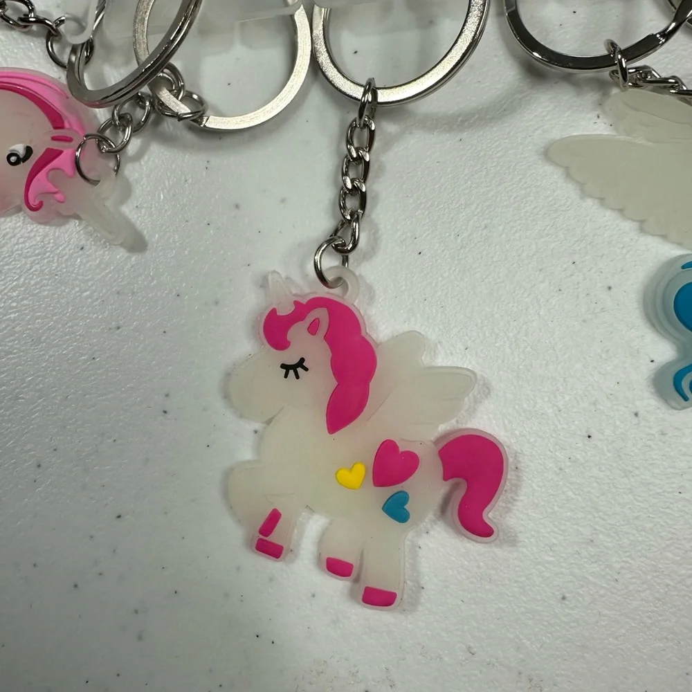 10 pack Colorful Unicorn Keychains great for party favors or gifts